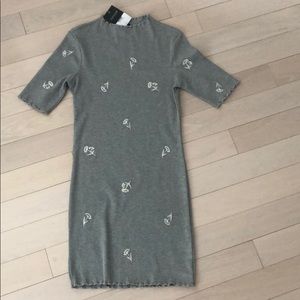 Topshop gray flower dress